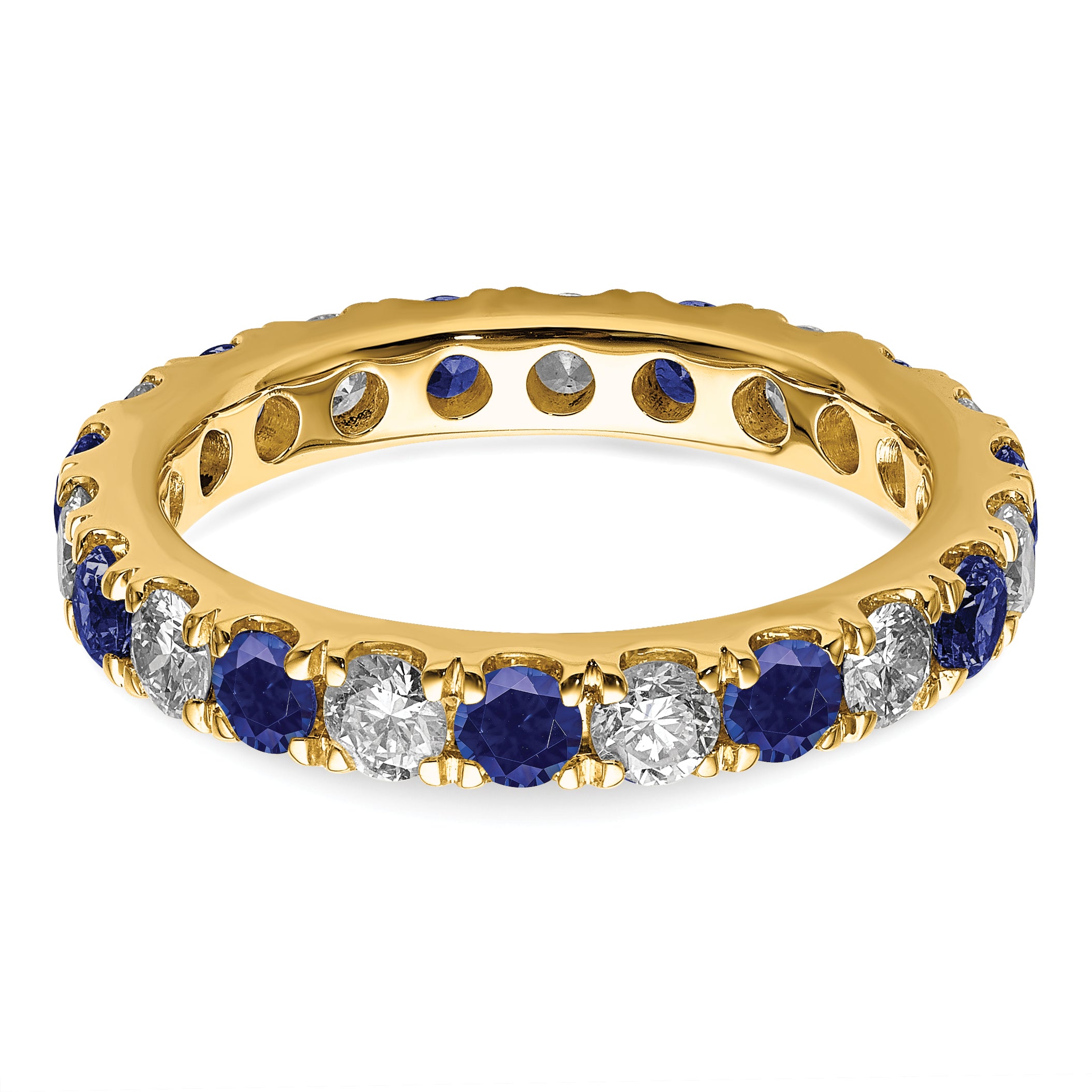 14K Lab Grown Diamond VS/SI GH & Cr Blue Sapp Eternity Band