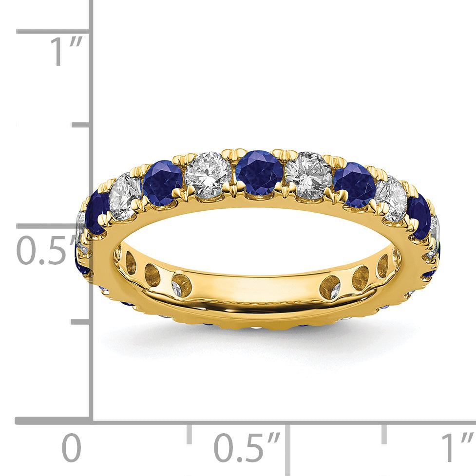 14K Lab Grown Diamond VS/SI GH & Cr Blue Sapp Eternity Band