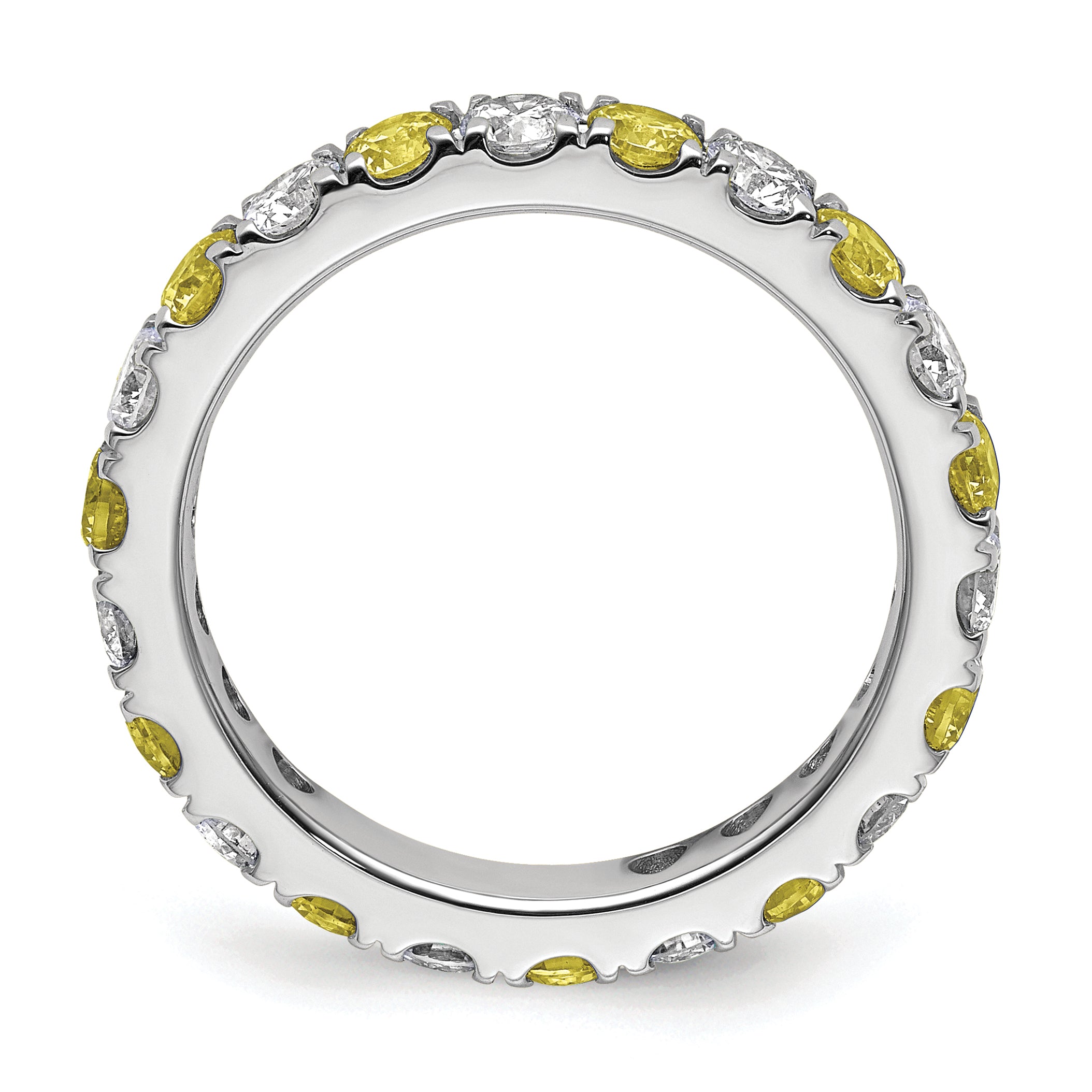 14K White Gold Lab Grown Dia VS/SI GH & Cr Yellow Sapp Eternity B Secondary image