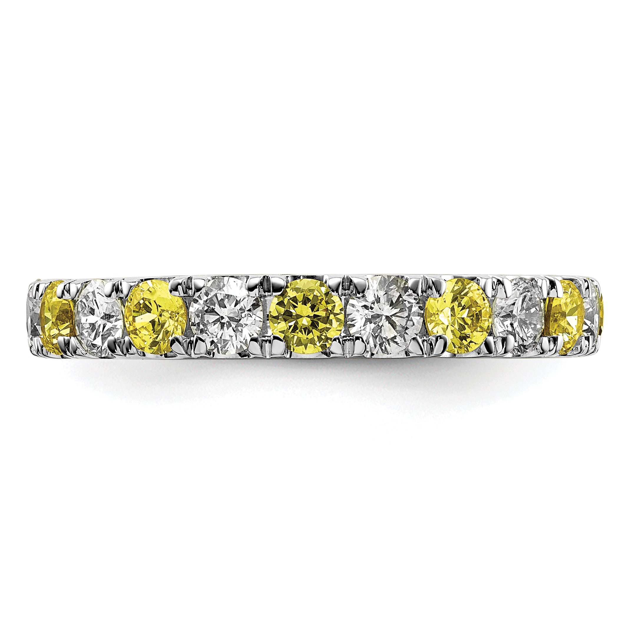 14K White Gold Lab Grown Dia VS/SI GH & Cr Yellow Sapp Eternity B