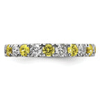 14K White Gold Lab Grown Dia VS/SI GH & Cr Yellow Sapp Eternity B