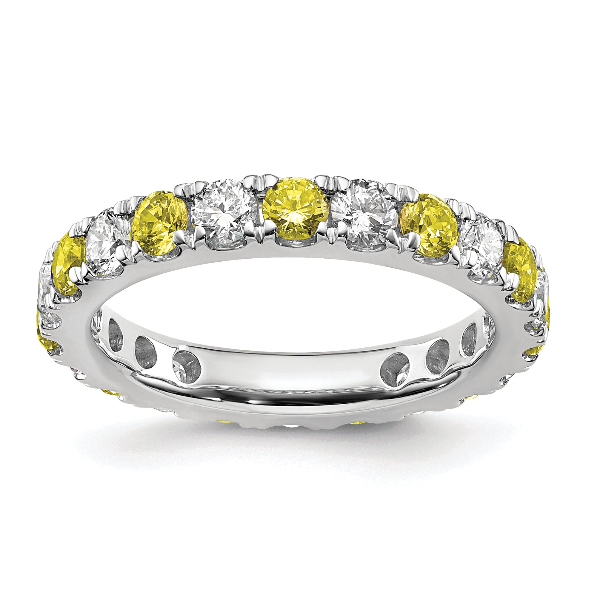 14K White Gold Lab Grown Dia VS/SI GH & Cr Yellow Sapp Eternity B Main image