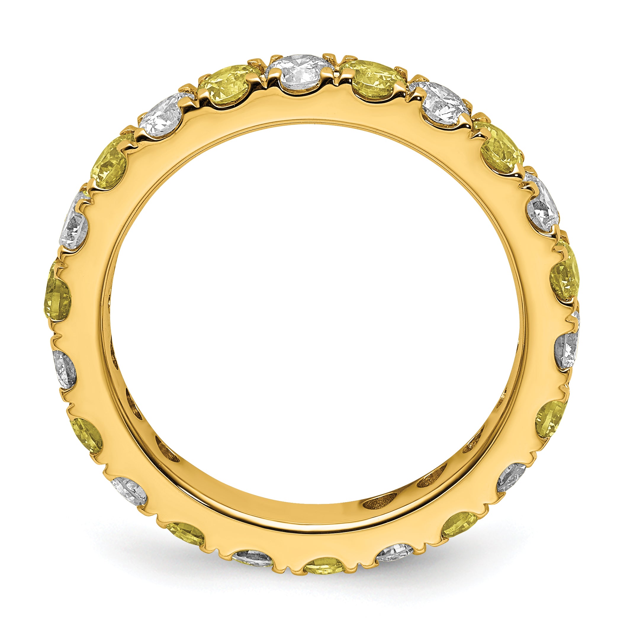 14K Lab Grown Diamond VS/SI GH & Cr Yellow Sapp Eternity Band Secondary image