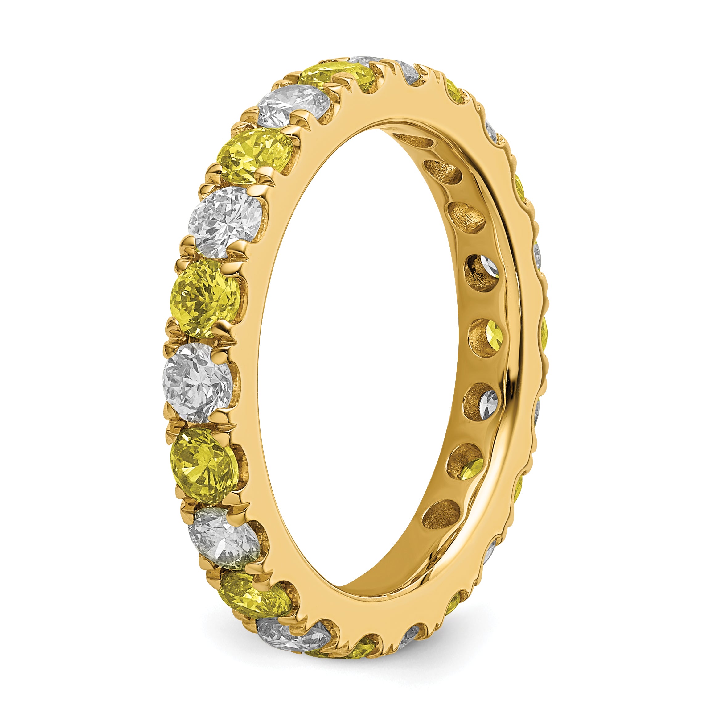 14K Lab Grown Diamond VS/SI GH & Cr Yellow Sapp Eternity Band