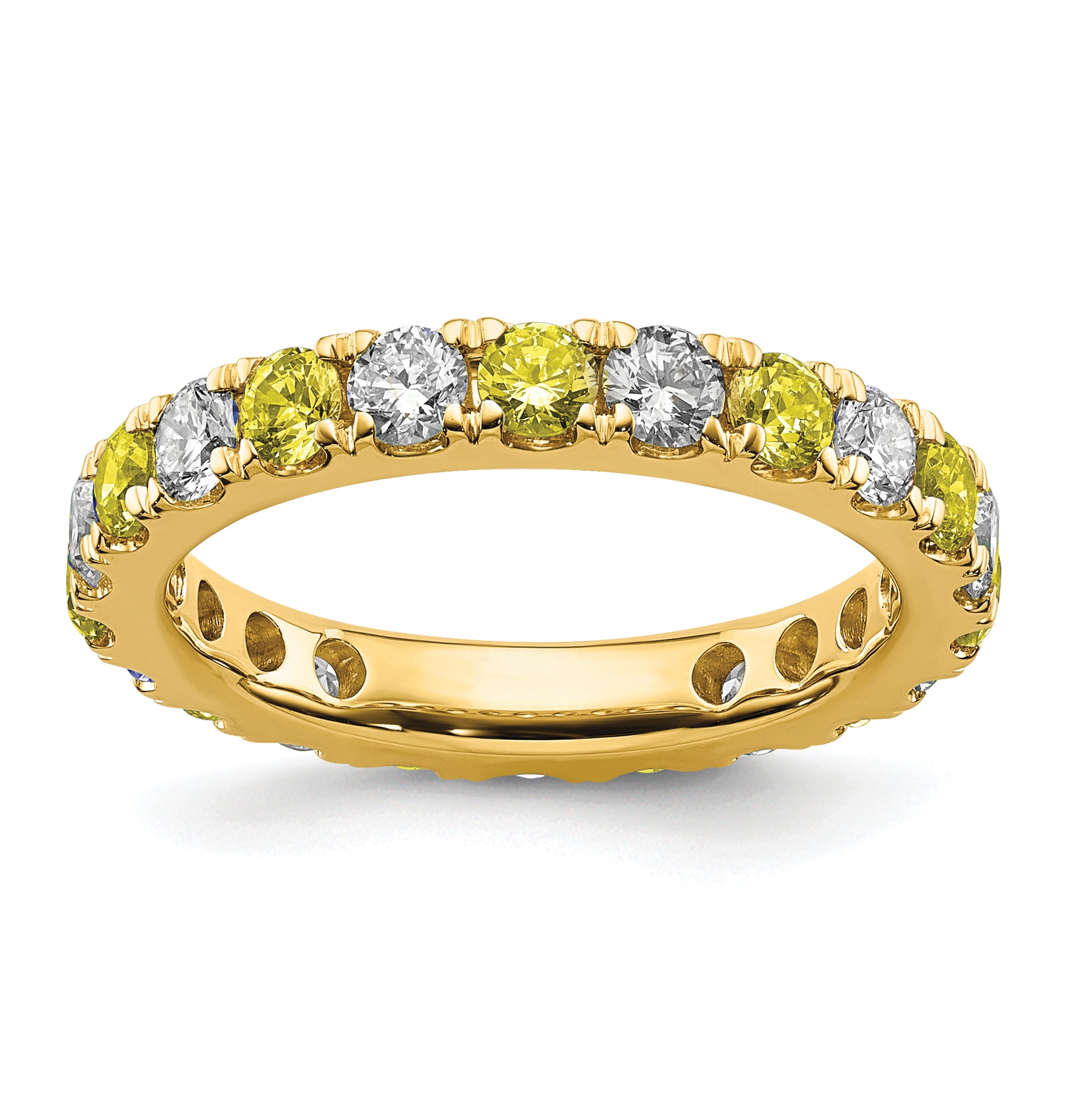 14K Lab Grown Diamond VS/SI GH & Cr Yellow Sapp Eternity Band Main image