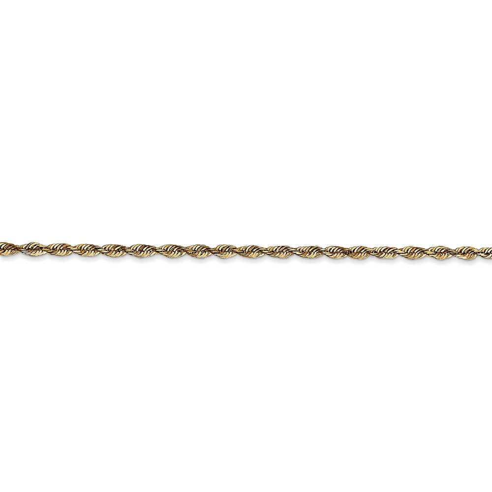 14K Gold Rope Necklace with Diamond-Cut 2mm Lightweight Chain