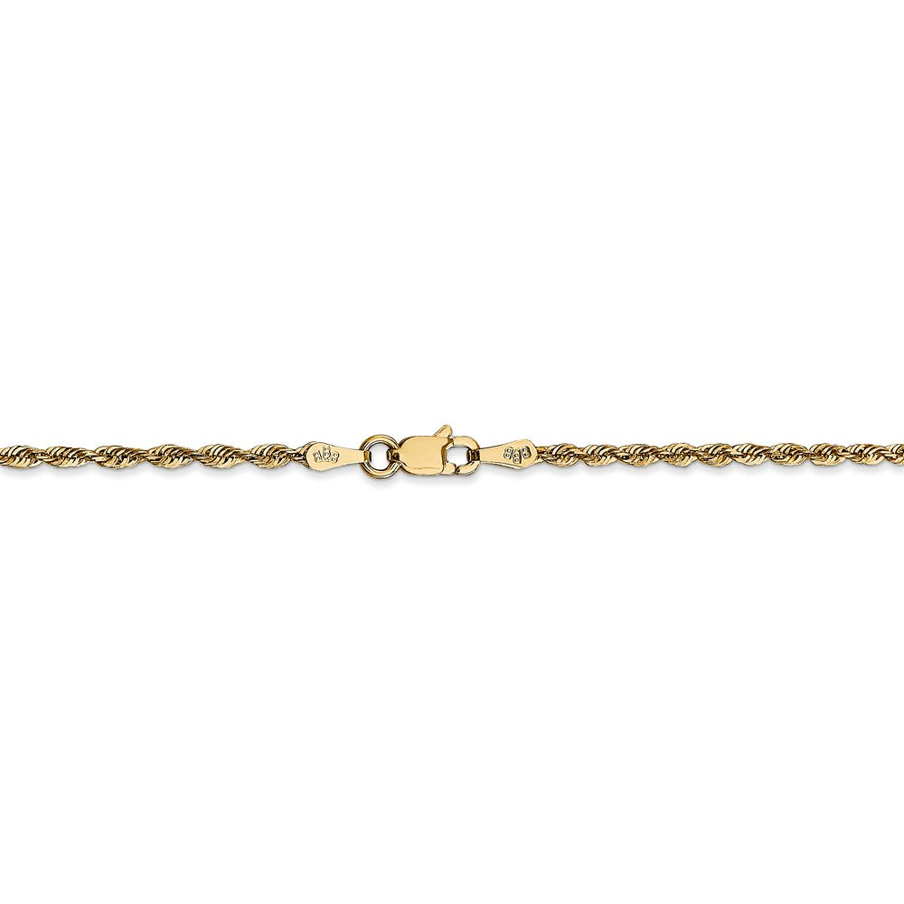 14K Gold Rope Necklace with Diamond-Cut 2mm Lightweight Chain