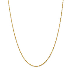 14K Gold Rope Necklace with Diamond-Cut 2mm Lightweight Chain