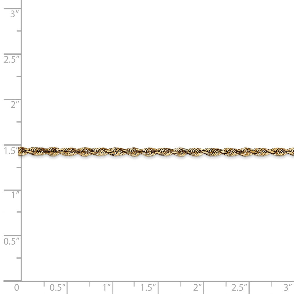 14K 2.5mm D/C Extra-Light Rope Chain