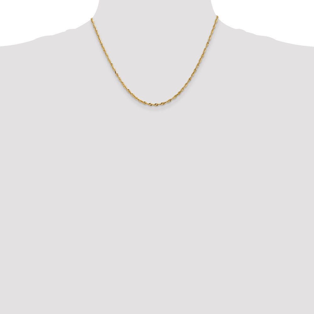 Sophia Jewelers 14K Gold Diamond-Cut Rope Chain Necklace Elegant and Lightweight