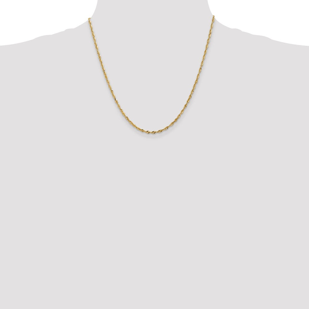 Sophia Jewelers 14K Gold Diamond-Cut Rope Chain Necklace Elegant and Lightweight