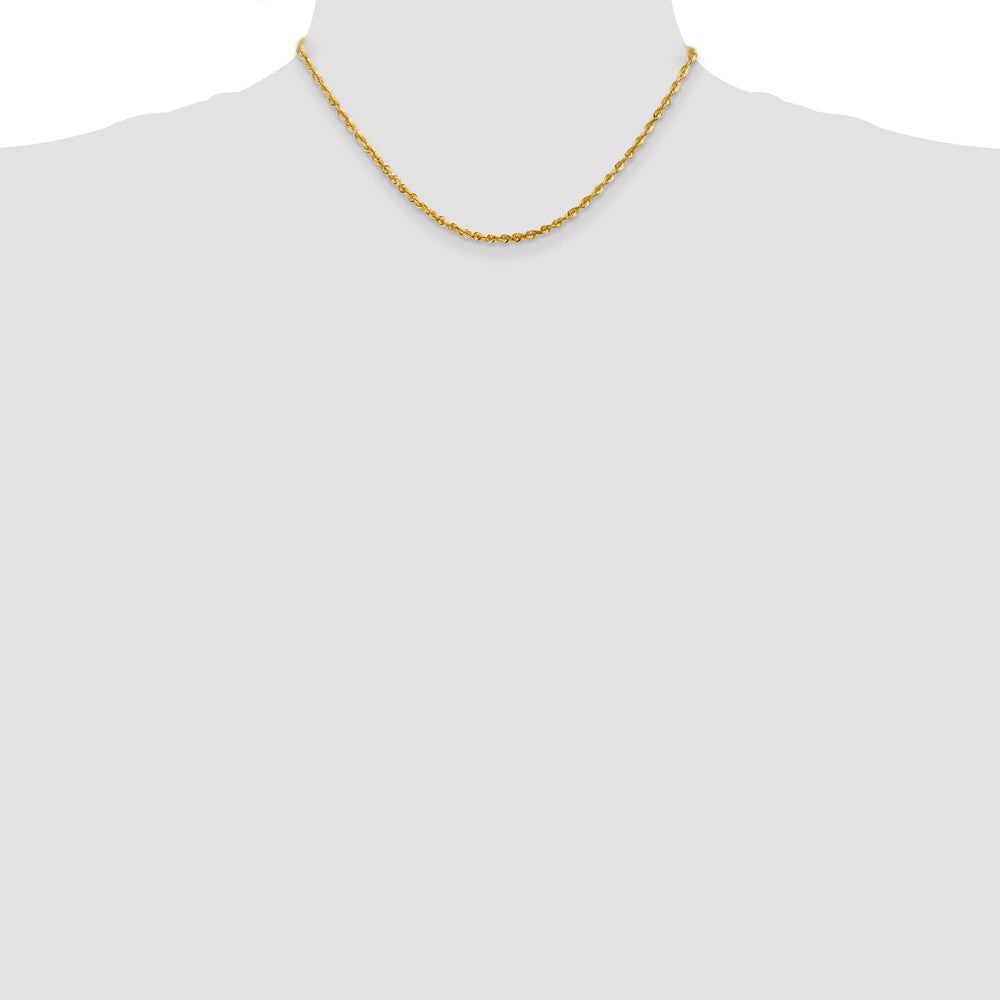 Sophia Jewelers 14K Gold Extra-Light Diamond-Cut Rope Necklace