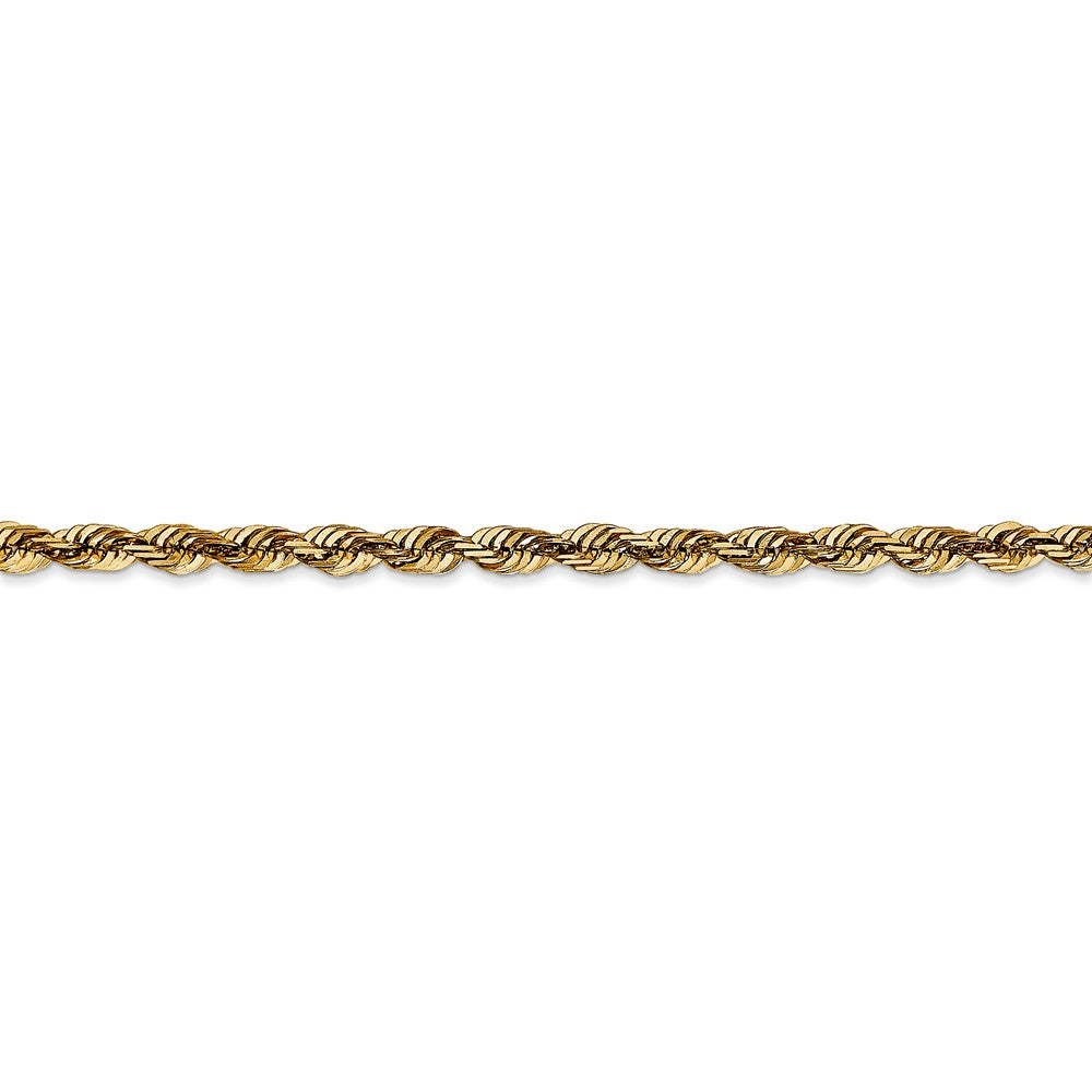 Sophia Jewelers 14K Gold Rope Necklace with Diamond-Cut 18" Lightweight Design