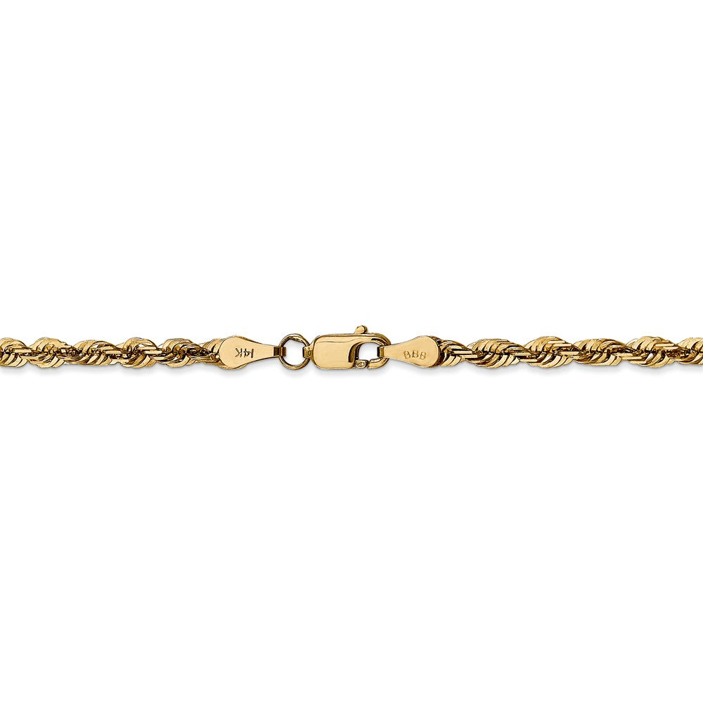 Sophia Jewelers 14K Gold Rope Necklace with Diamond-Cut 18" Lightweight Design