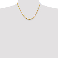 Sophia Jewelers 14K Gold Rope Necklace with Diamond-Cut 18" Lightweight Design