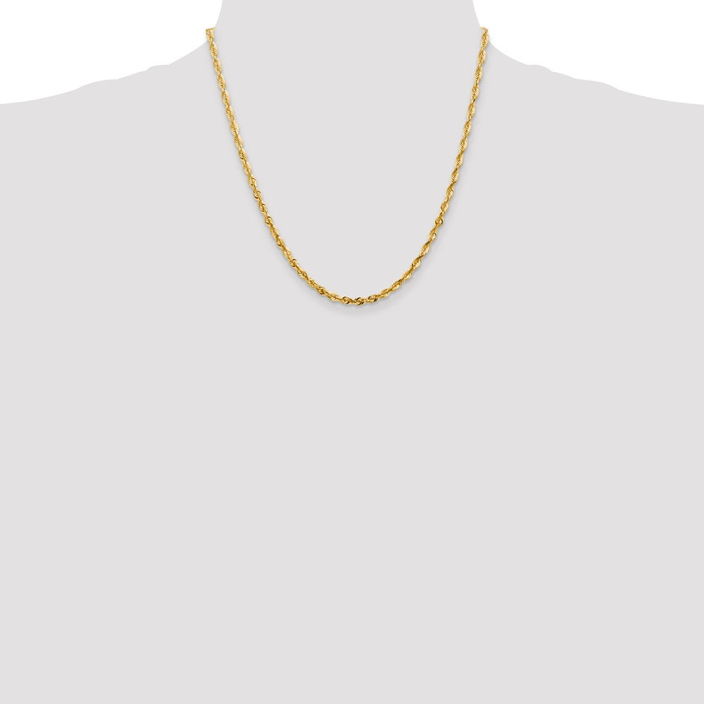 Sophia Jewelers 14K Gold Rope Necklace with Diamond-Cut 18" Lightweight Design