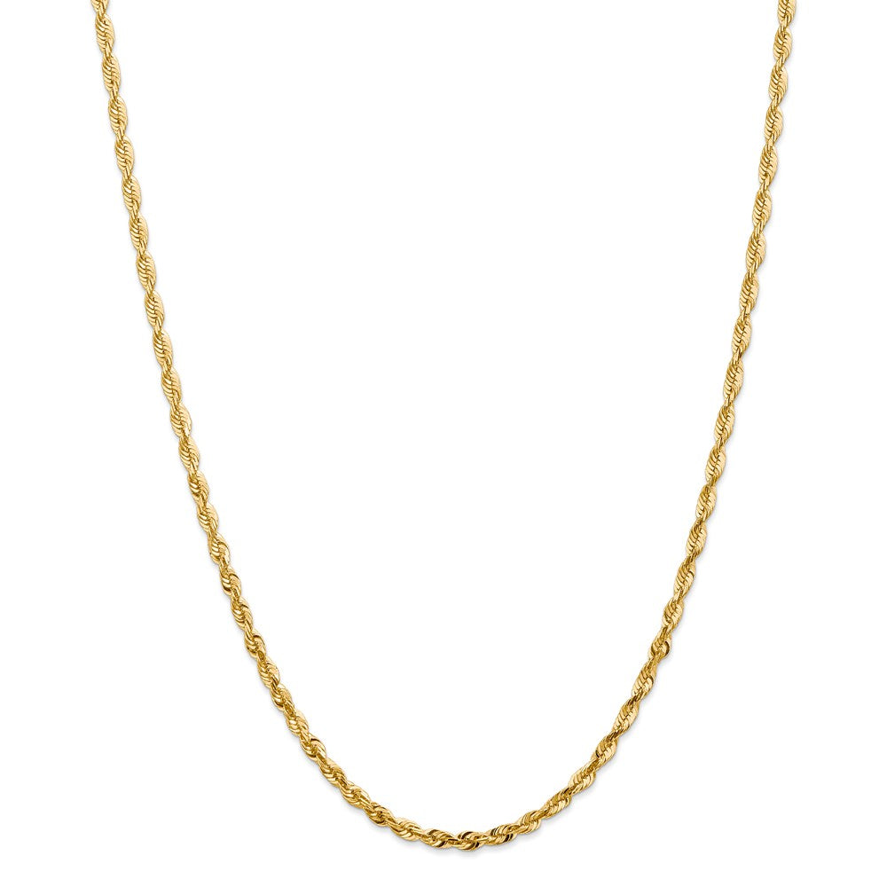 Sophia Jewelers 14K Gold Rope Necklace with Diamond-Cut 18" Lightweight Design