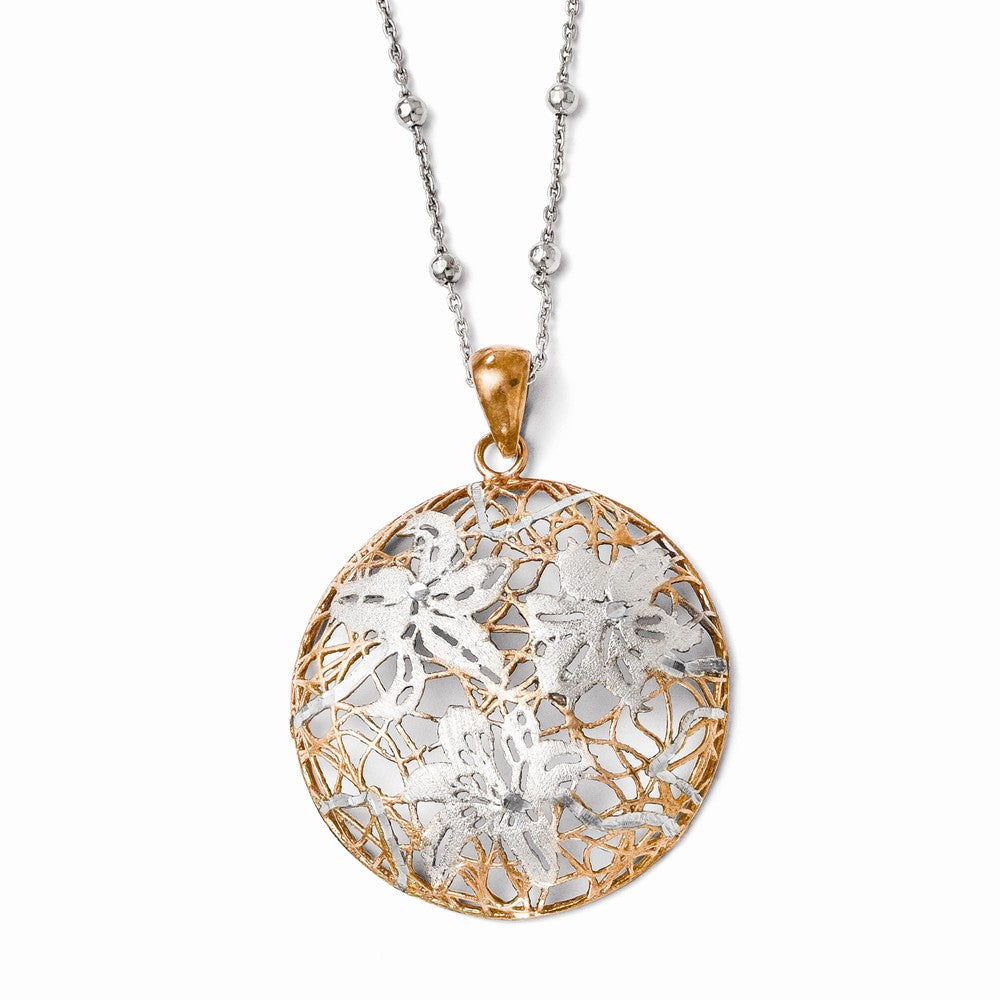 Leslie's Sterling Silver Rose-tone 18k Flash Plated Necklace Main image