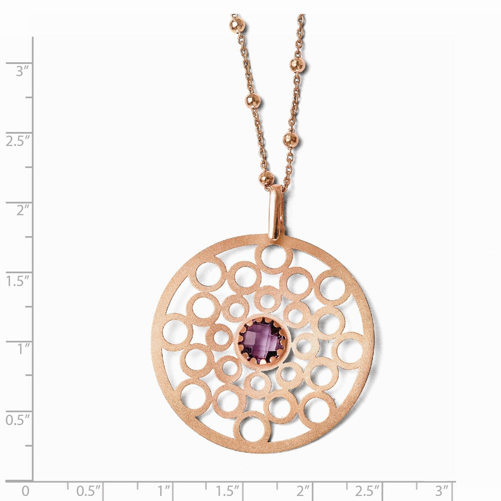 Sophia Jewelers Sterling Silver & Rose-tone Amethyst Necklace Elegant & Gift Ready Secondary image
