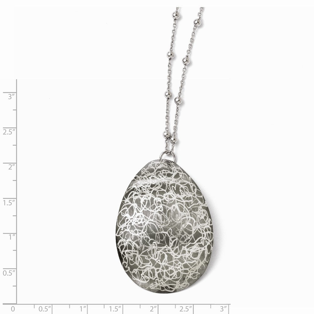 Sophia Jewelers Sterling Silver Ruthenium-Plated Teardrop Necklace with Extender Secondary image