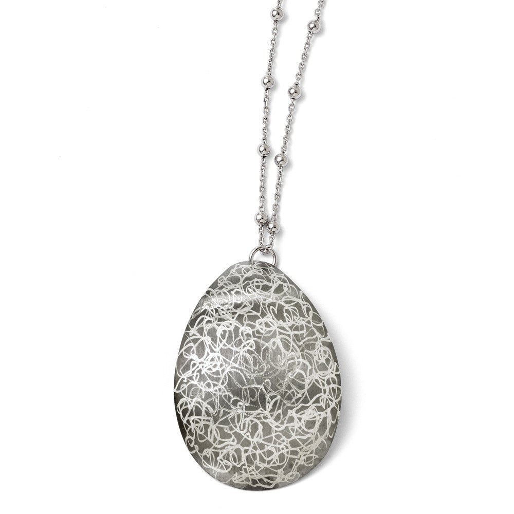 Sophia Jewelers Sterling Silver Ruthenium-Plated Teardrop Necklace with Extender Main image