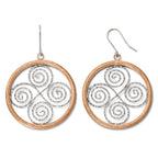 Sterling Silver Rose Gold-plated Shepherd Hook Earrings