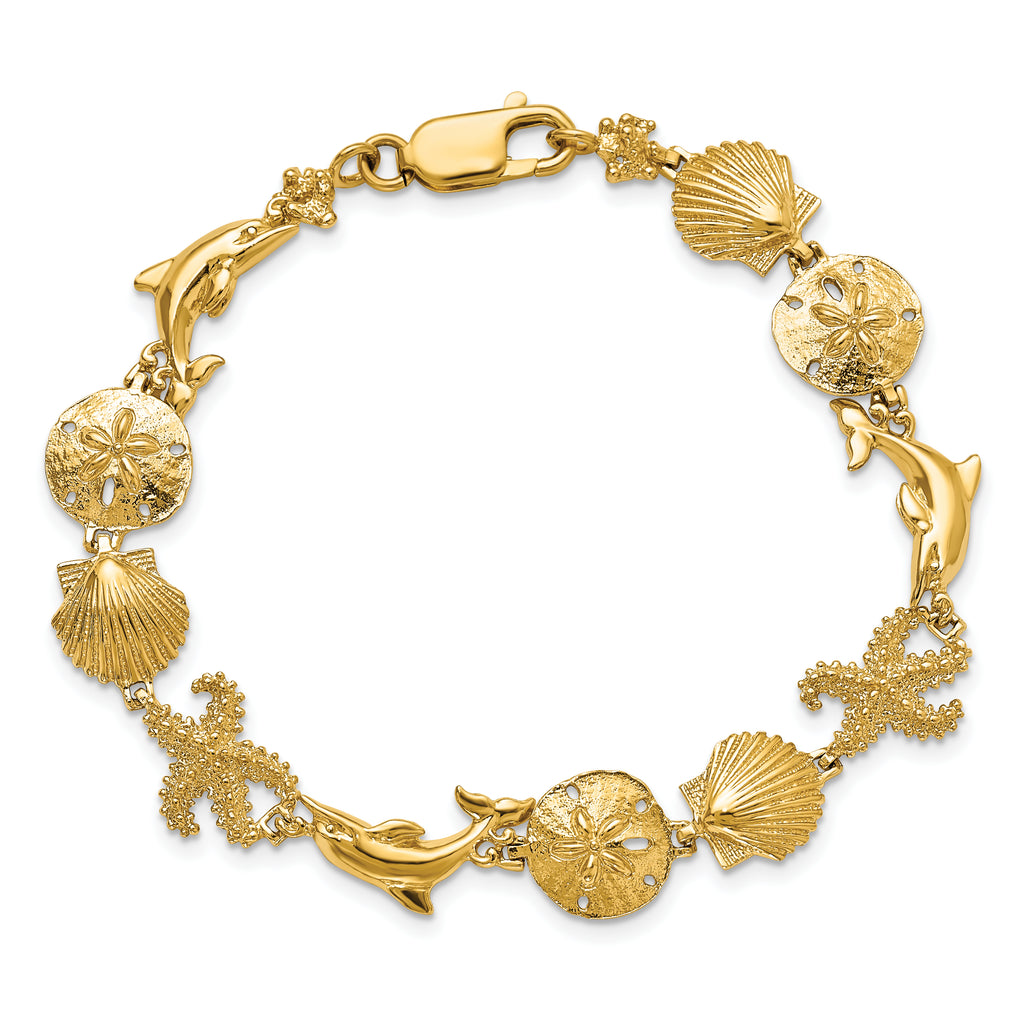 14k Seashore Theme Bracelet