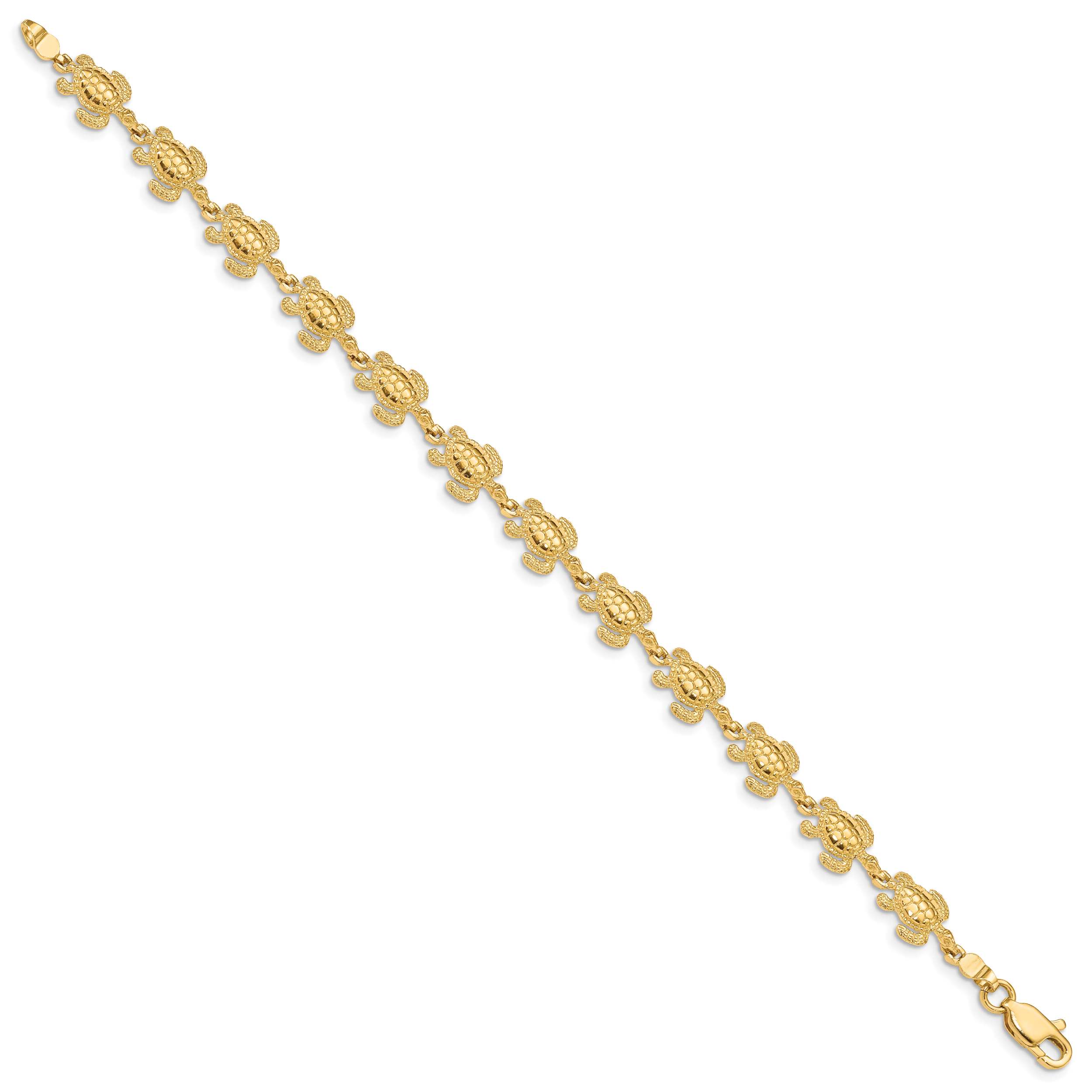 14k Swimming Sea Turtle Bracelet Secondary image