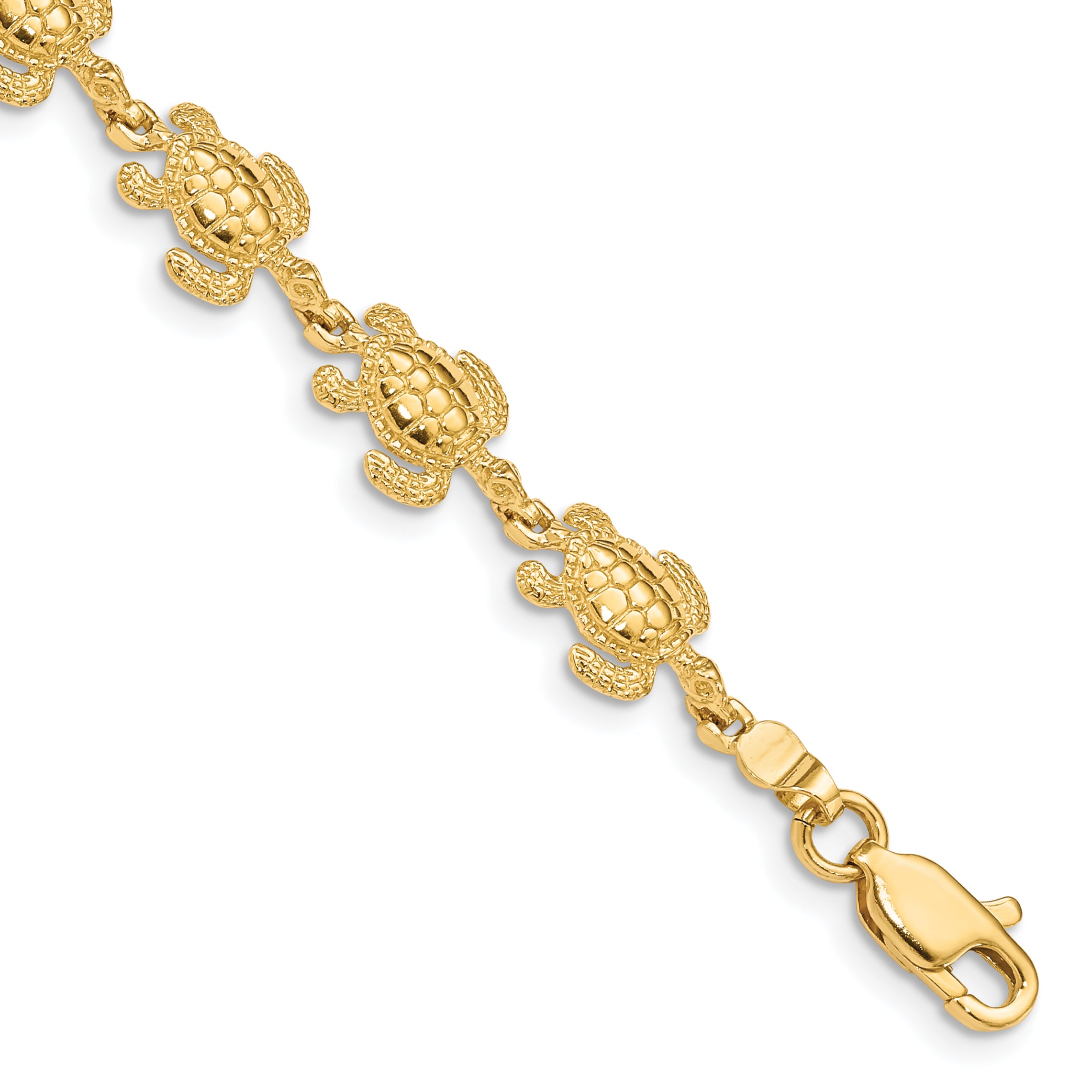 14k Swimming Sea Turtle Bracelet Main image