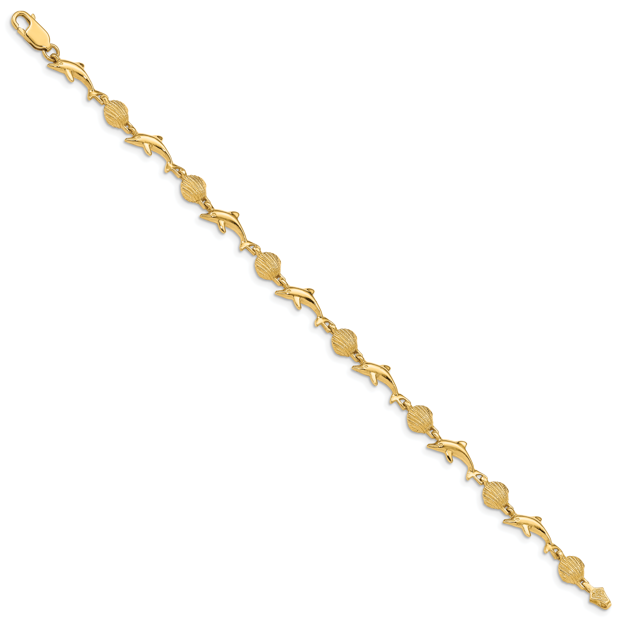 14K Dolphin and Shell Bracelet Secondary image