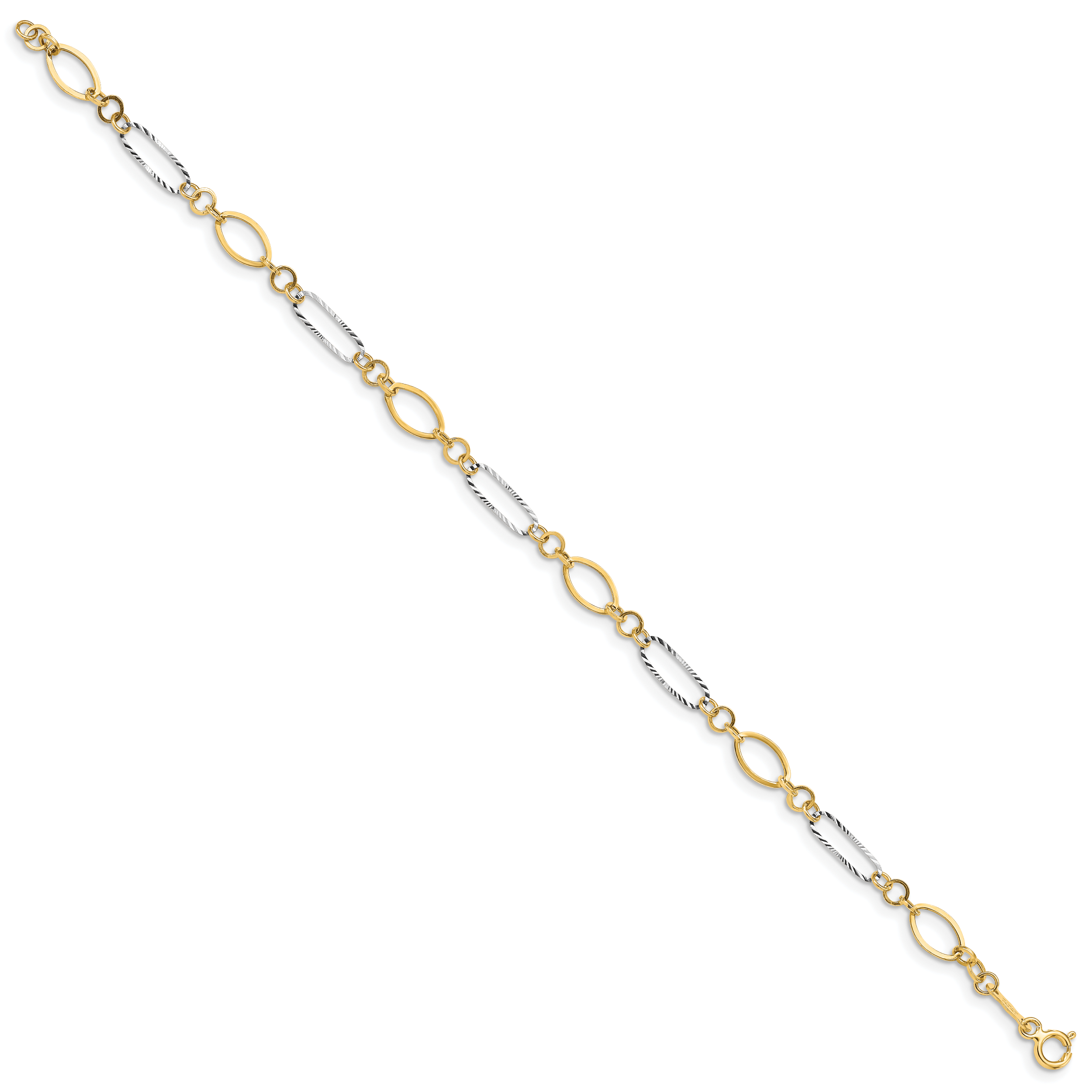 14k Two-tone Oval Link Bracelet Secondary image