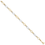14k Two-tone Oval Link Bracelet