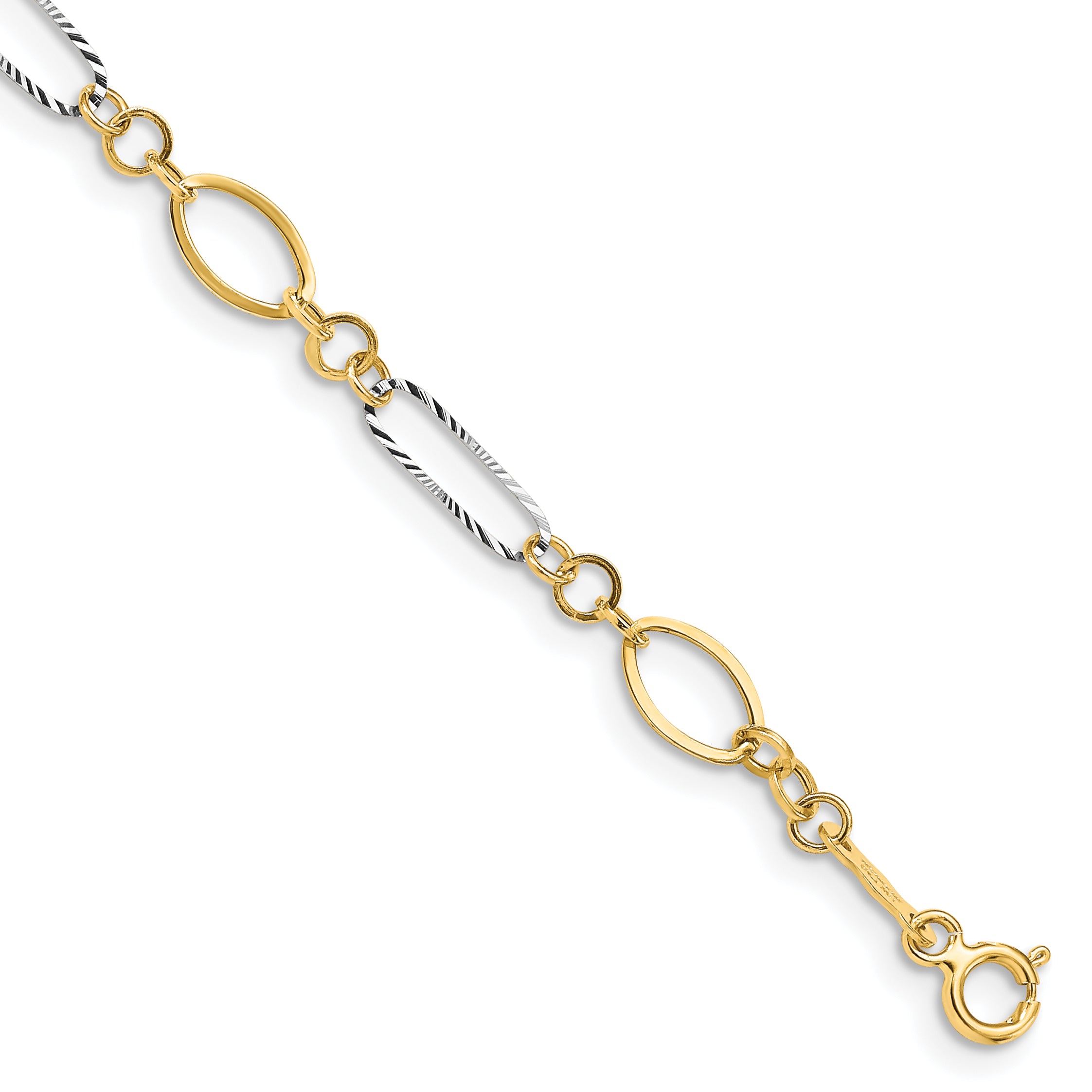 14k Two-tone Oval Link Bracelet Main image