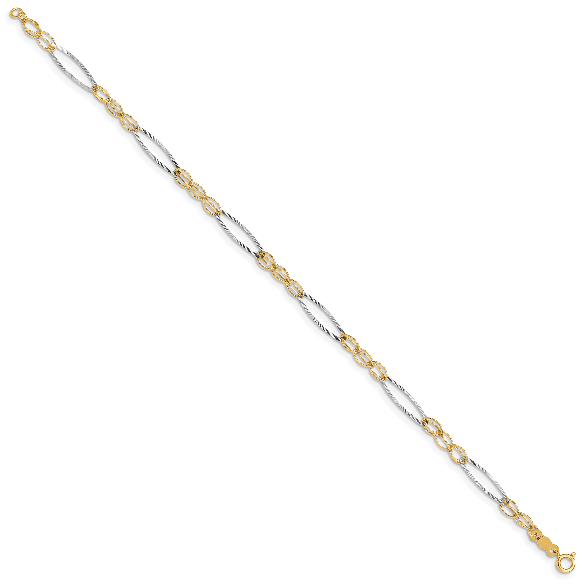 14k Two-tone Oval Design Bracelet Secondary image