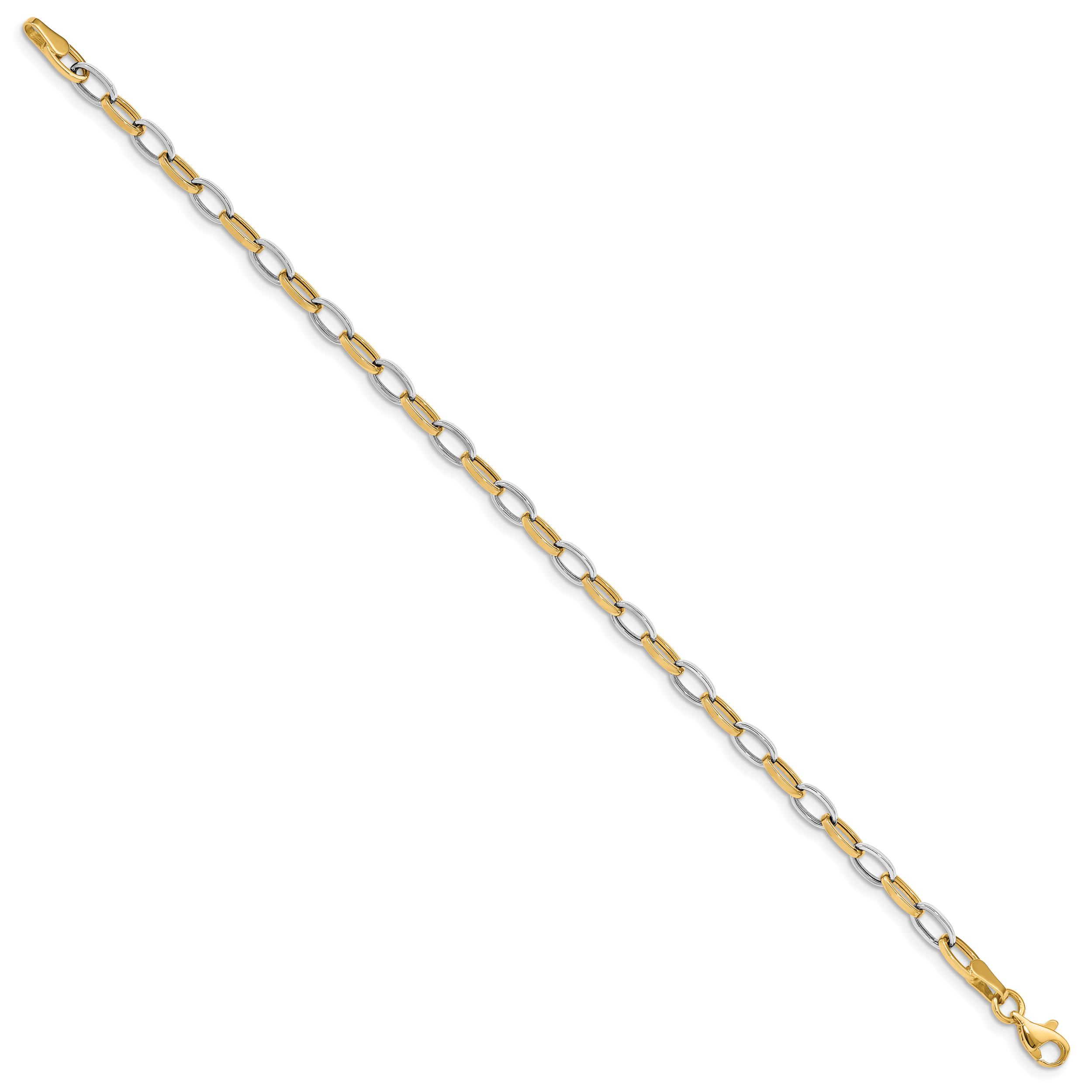 14k Two-tone Polished Open Link Bracelet Secondary image