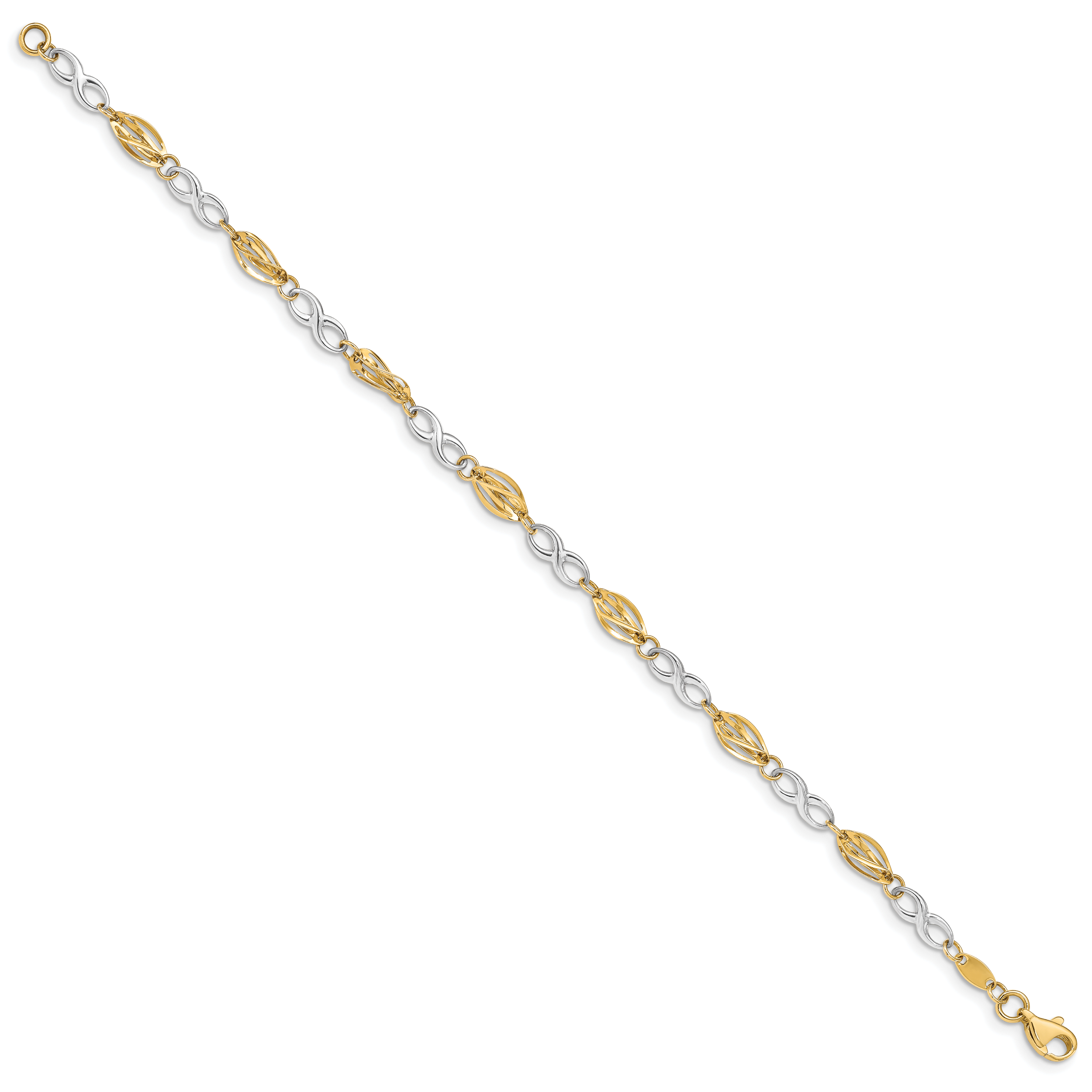 14K Two-Tone Polished Infinity Symbol 7.5in Bracelet Secondary image