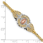 14k Two-Tone w/Rhodium Our Lady of Guadalupe Bracelet