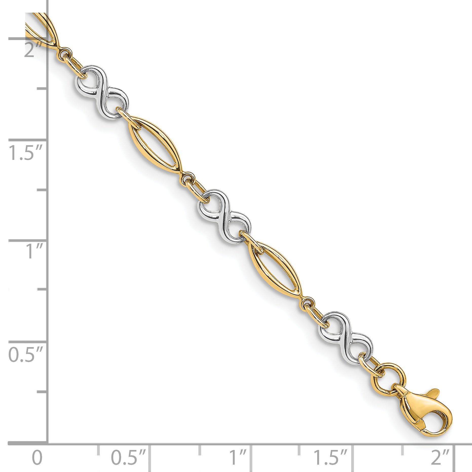 14k Two-tone Polished Infinity Bracelet Secondary image