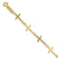 14k Polished Diamond-cut Crosses w/1in. Ext. Bracelet