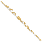 14k Polished and Textured Noah's Ark 7 inch Bracelet
