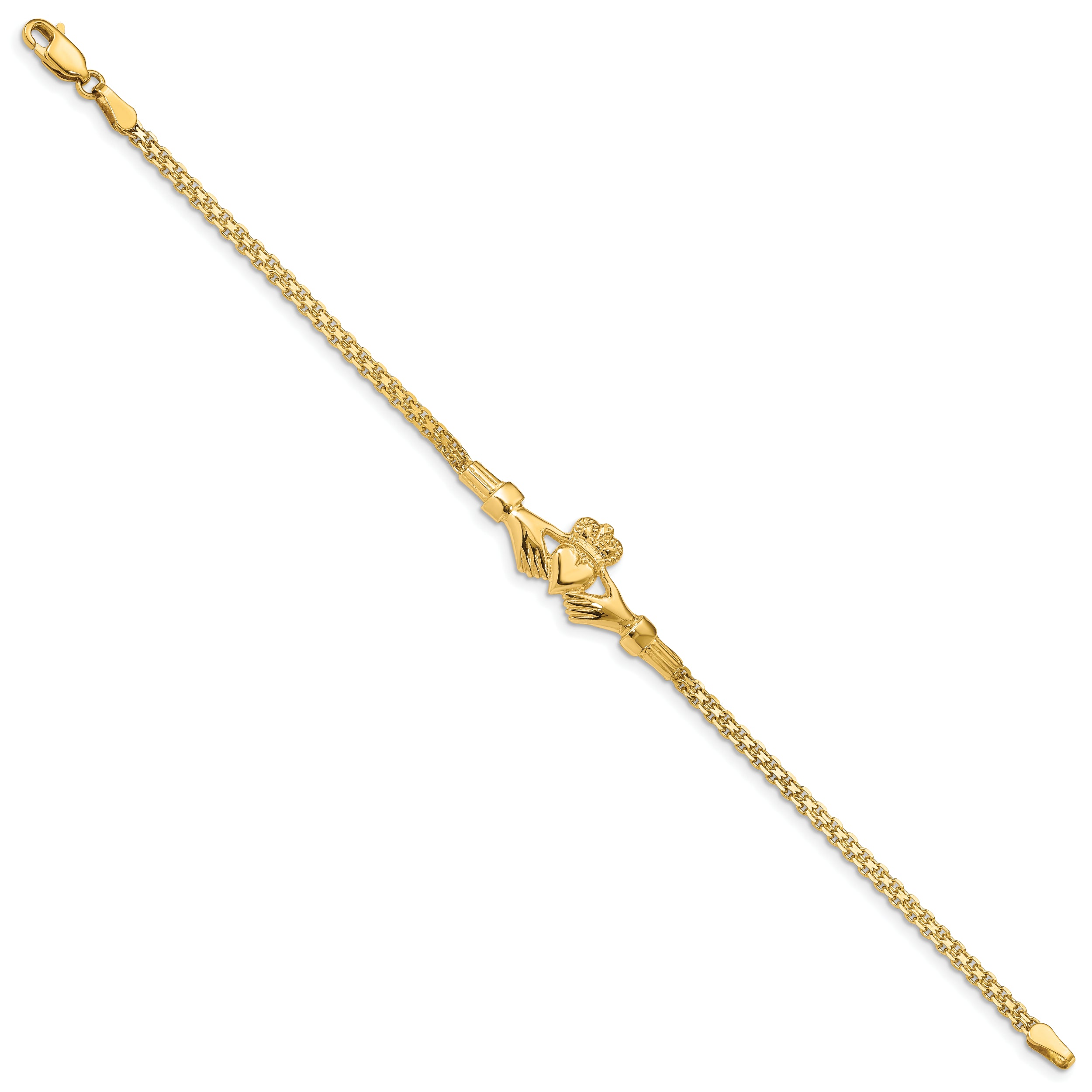 14K Polished Claddagh Bracelet