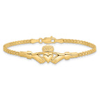 14K Polished Claddagh Bracelet