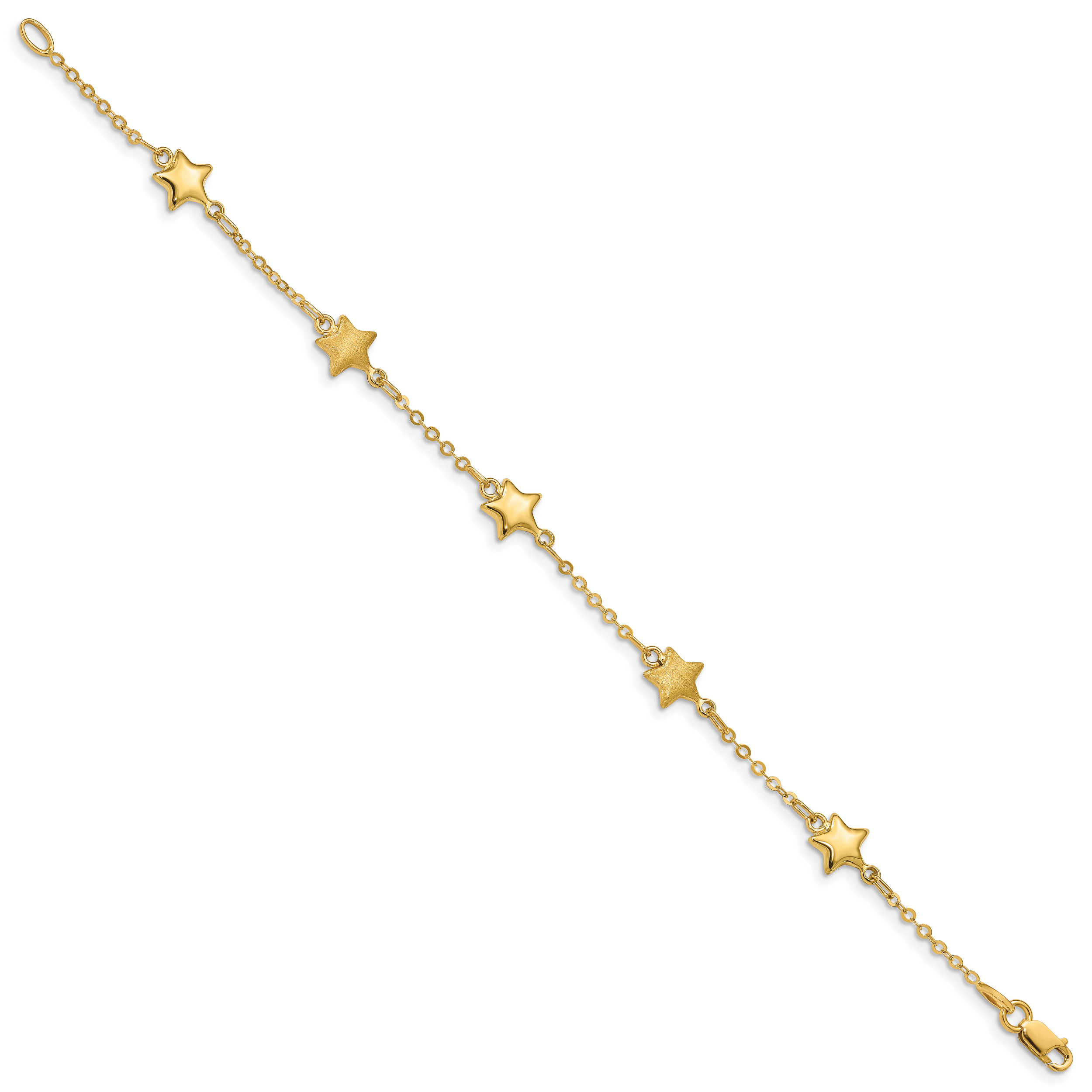 14K Brushed & Polished Stars Bracelet Secondary image