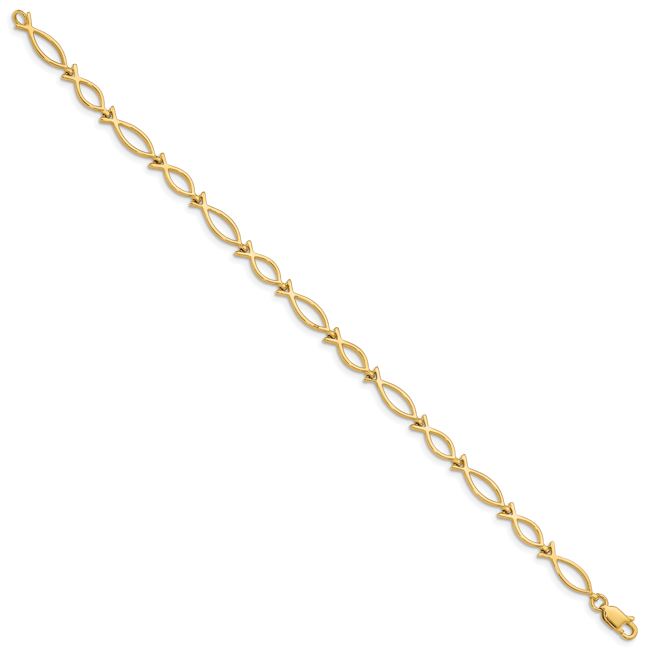 14k 5mm Religious Icthus (Fish) Bracelet Secondary image