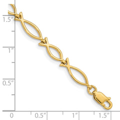 14k 5mm Religious Icthus (Fish) Bracelet - 7