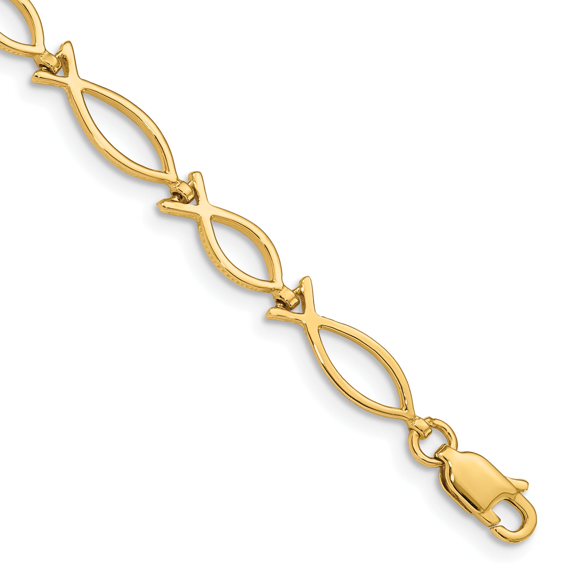 14k 5mm Religious Icthus (Fish) Bracelet Main image