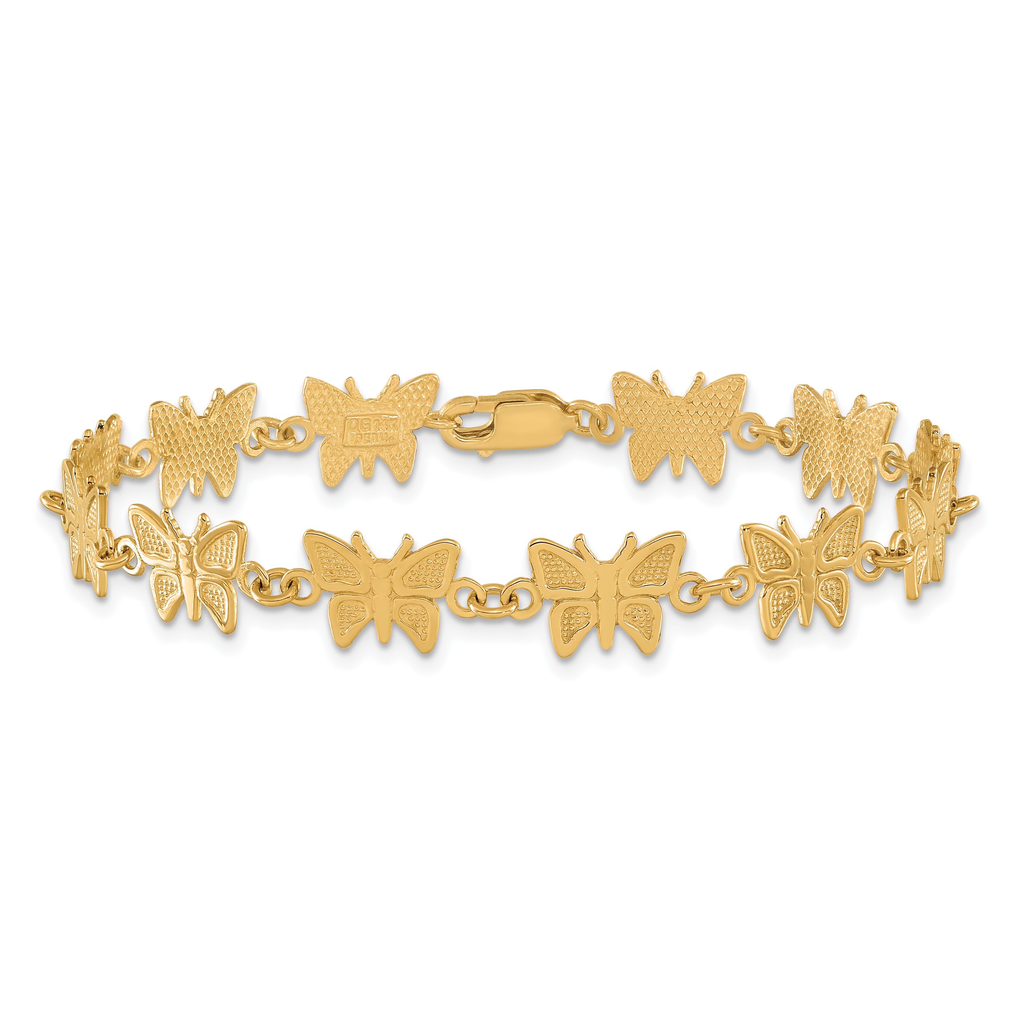 14k Butterfly Bracelet - 7