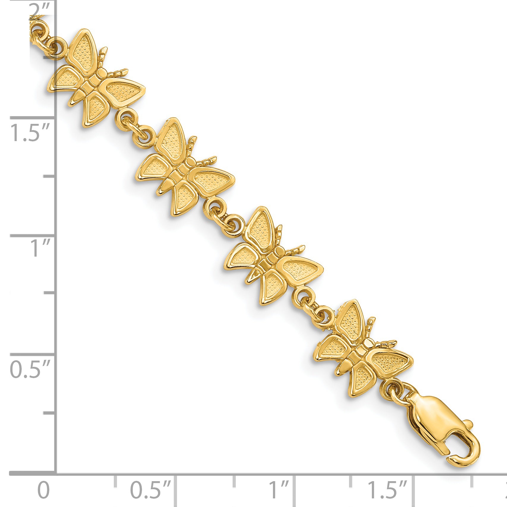 14k Butterfly Bracelet - 7
