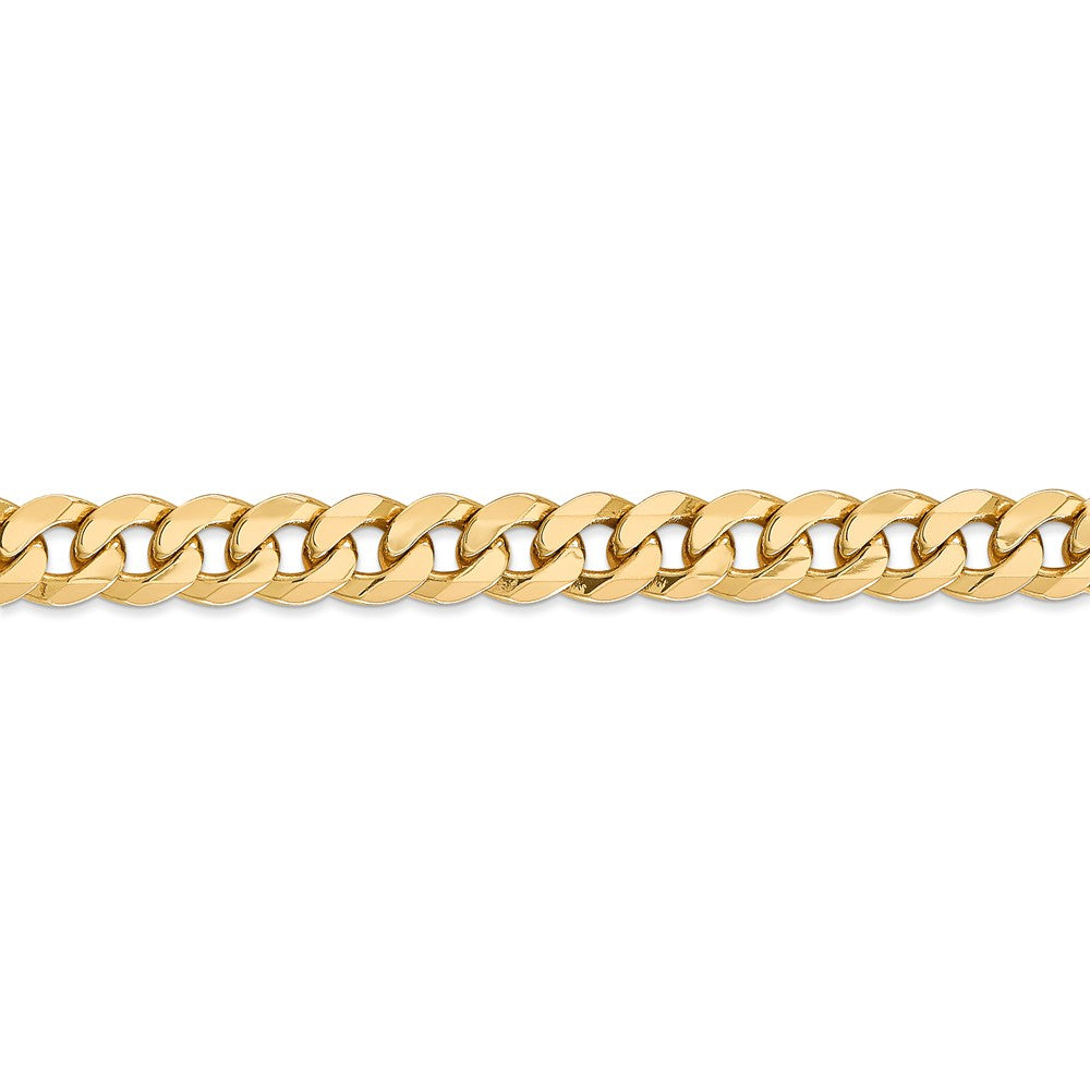 14K Gold Beveled Curb Chain Necklace with Lobster Clasp - 22 Inch