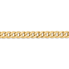 14K Gold Beveled Curb Chain Necklace with Lobster Clasp - 22 Inch
